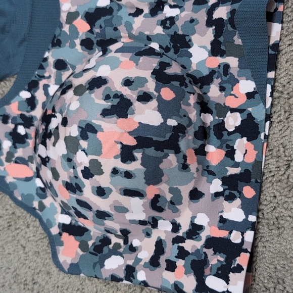 Soma Bliss Breathe Racerback Sport Bra Dark Teal Light Pink And Gray Size XXL - Picture 3 of 7